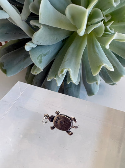 Stone Turtle Charm {Estate/Silver}