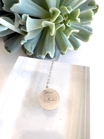 Leo Enamel Coin Necklace {Estate/Silver}