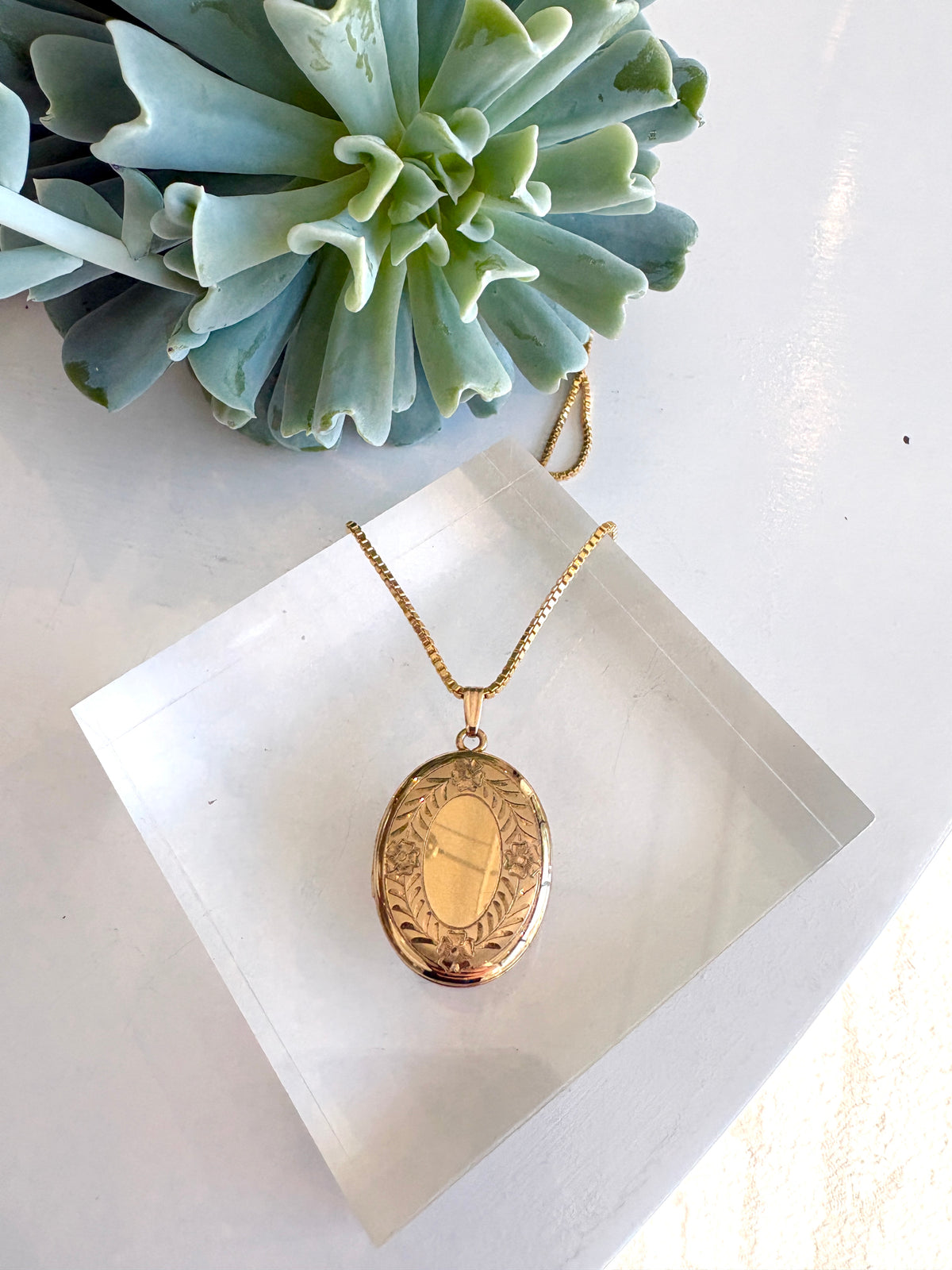 Large Oval Locket {Gold/Estate}