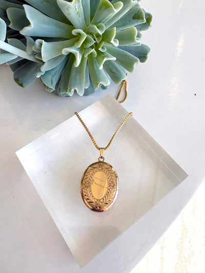 Large Oval Locket {Gold/Estate}