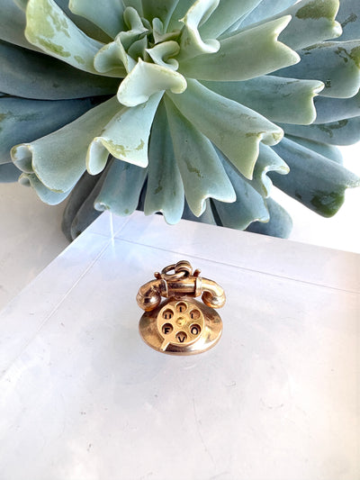 Rotary Telephone Charm {Estate/14kt}