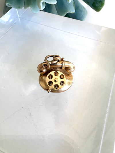 Rotary Telephone Charm {Estate/14kt}
