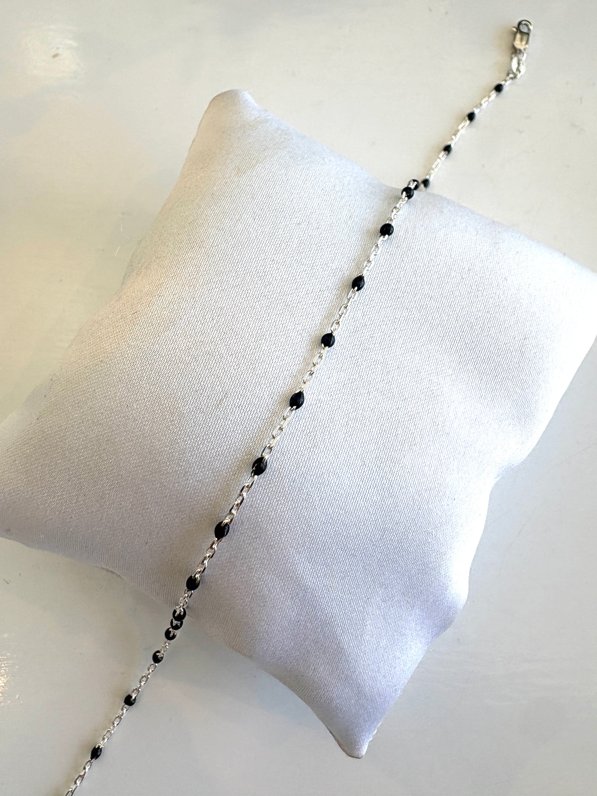 Enamel Chain Anklet {Silver/Black}