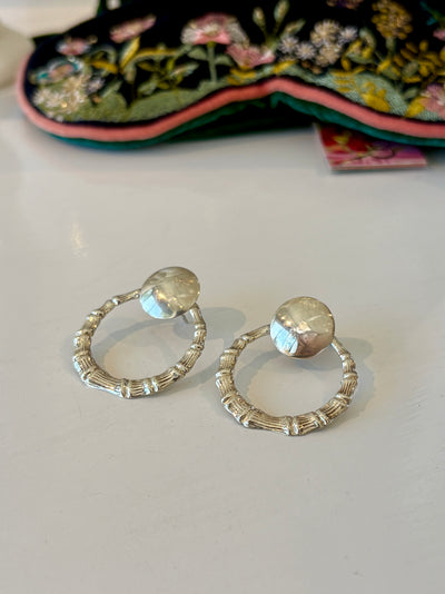 Bamboo Statement Earrings {Silver/Estate}