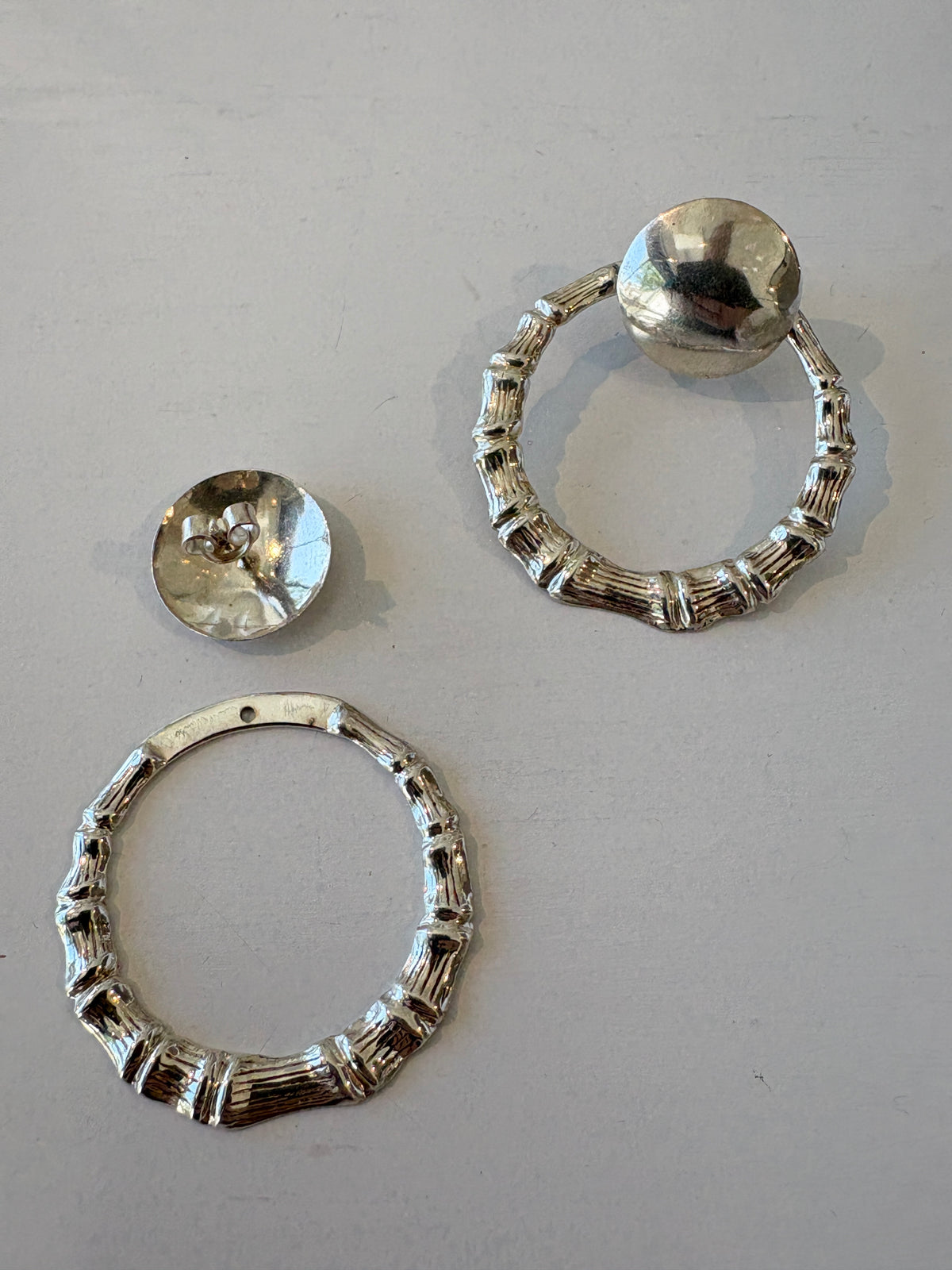 Bamboo Statement Earrings {Silver/Estate}