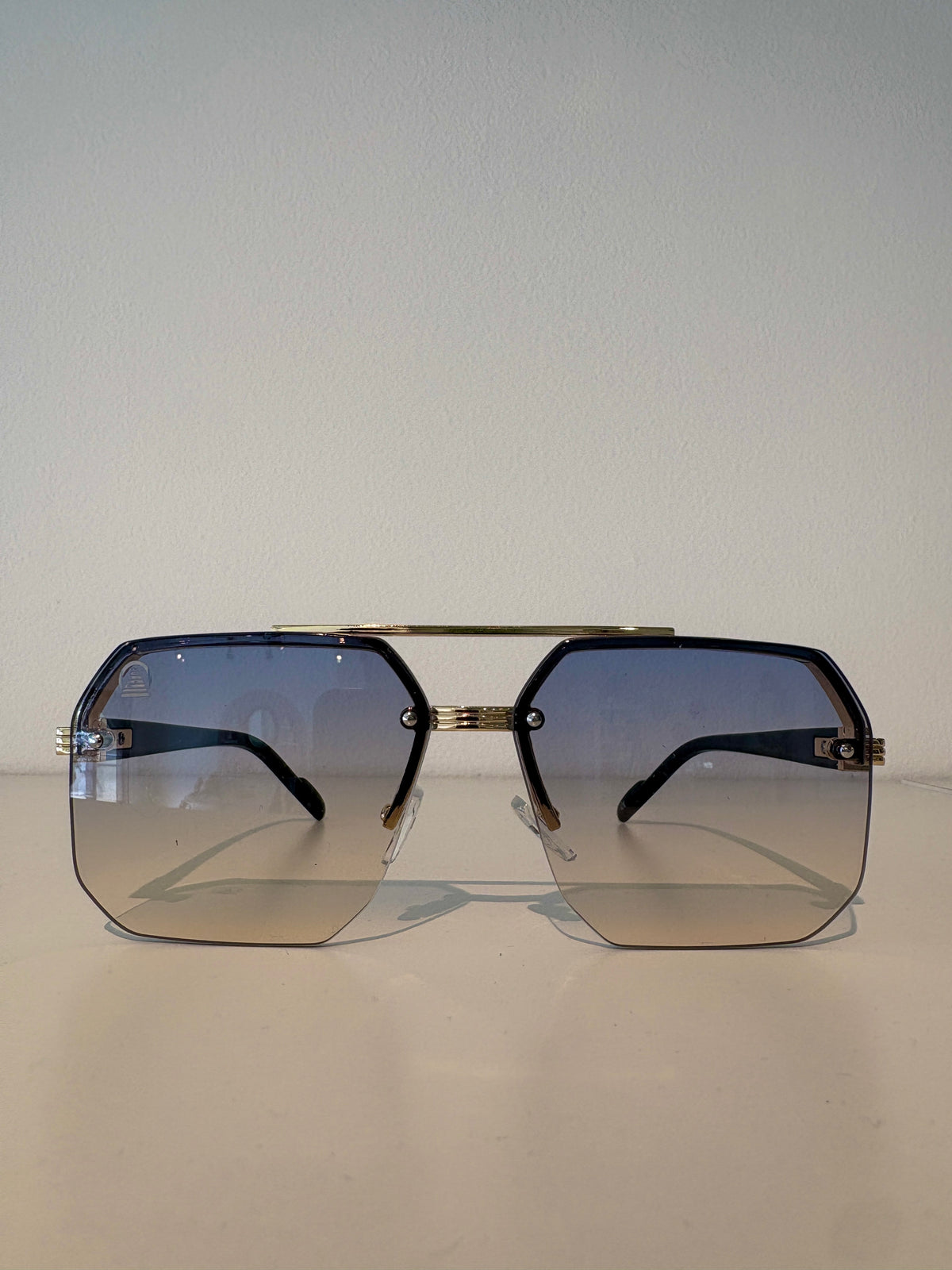Sebastian Cho Rimless Sunglasses {Lt Blue Gradient/Gold}