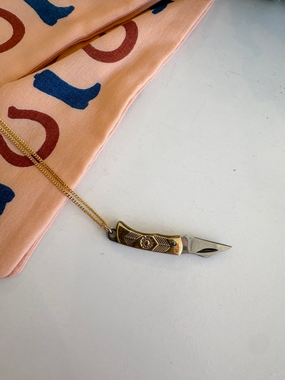 Wildflower Pocket Knife Necklace {Gold}
