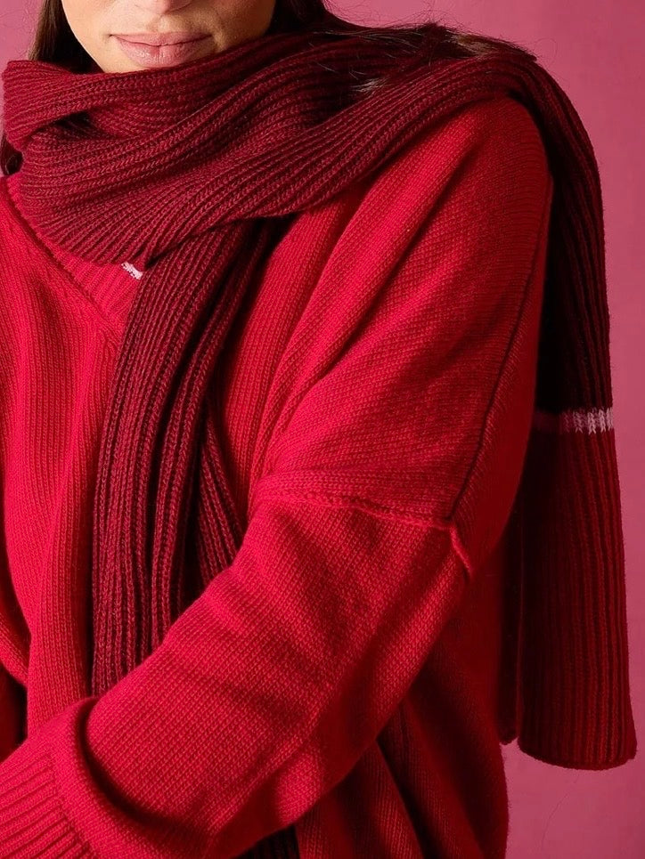 Montauk Colorblock Scarf {Raspberry Pink}