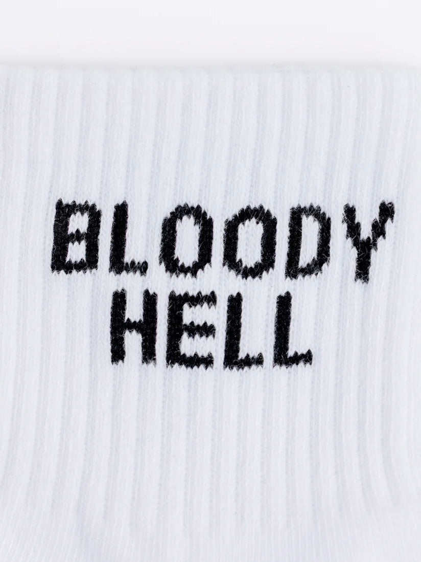 Bloody Hell Quarter Crew Socks {White}