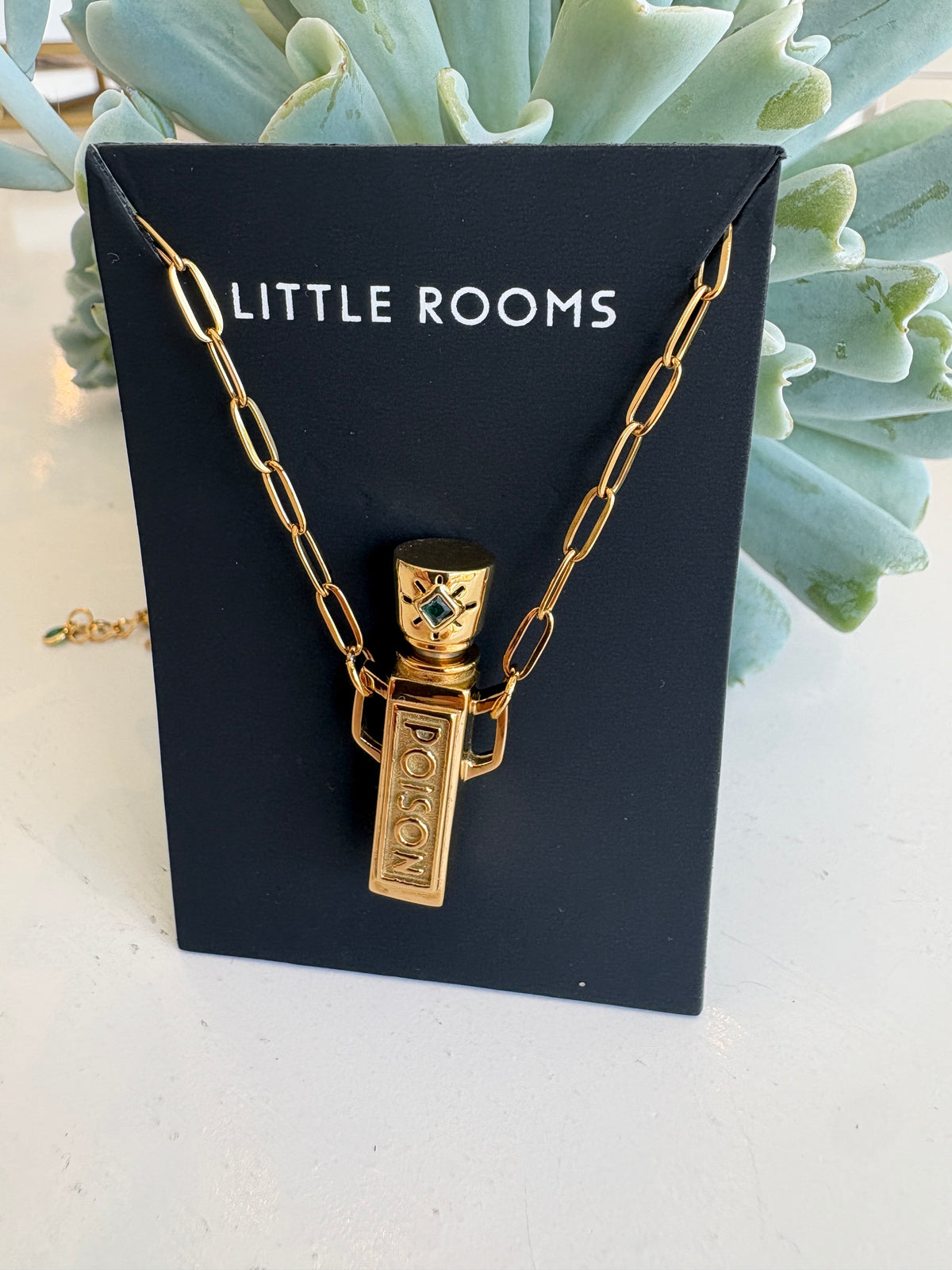 Poison Bottle Necklace {Gold}