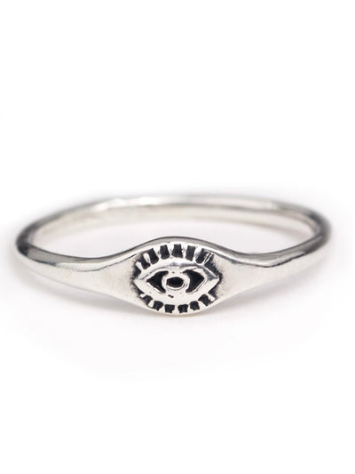 Evil Eye Signet Ring {Silver}