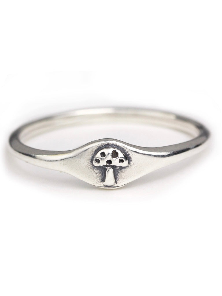 Mushroom Signet Ring {Silver}