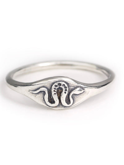 Snake Signet Ring {Silver}