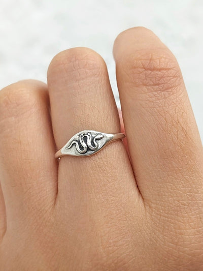 Snake Signet Ring {Silver}