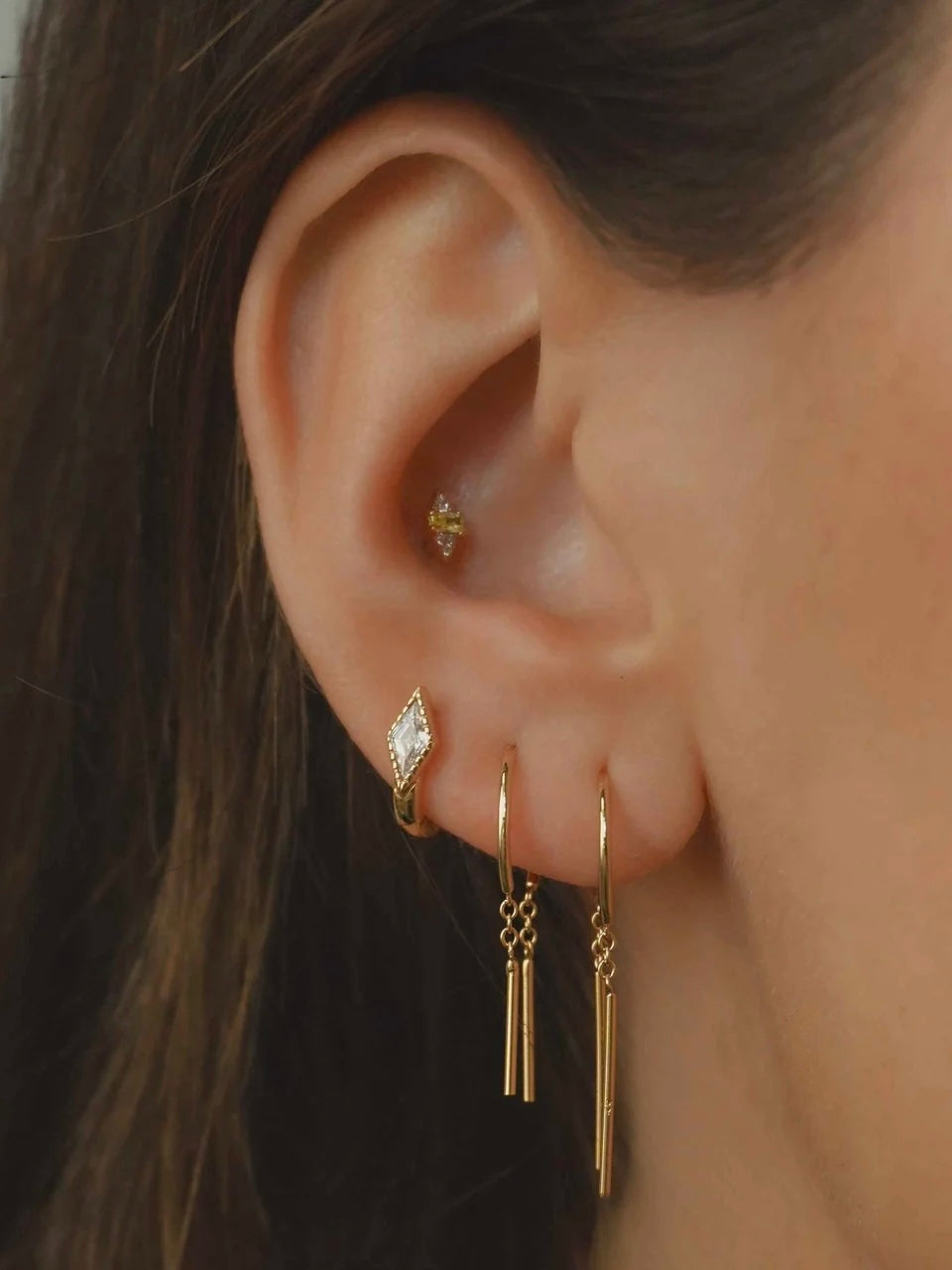 Mila Smooth Threader Earrings {Gold}