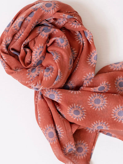 Sunflower Handwoven Scarf {Dark Terracotta}