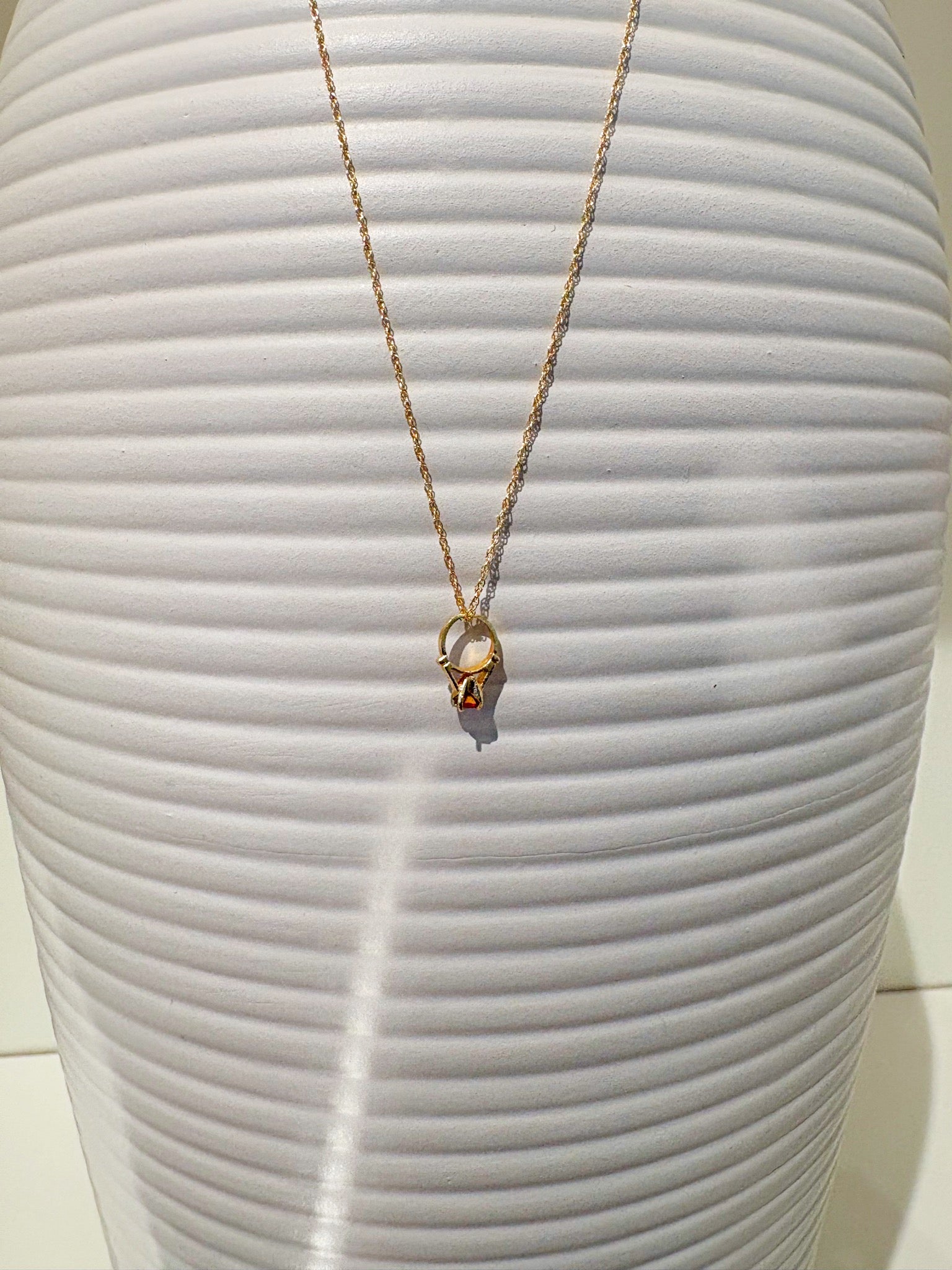 Mini Ring Pendant Necklace {14kt/Estate}