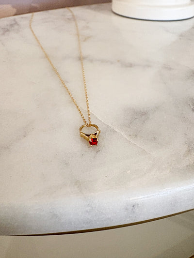 Mini Ring Pendant Necklace {14kt/Estate}