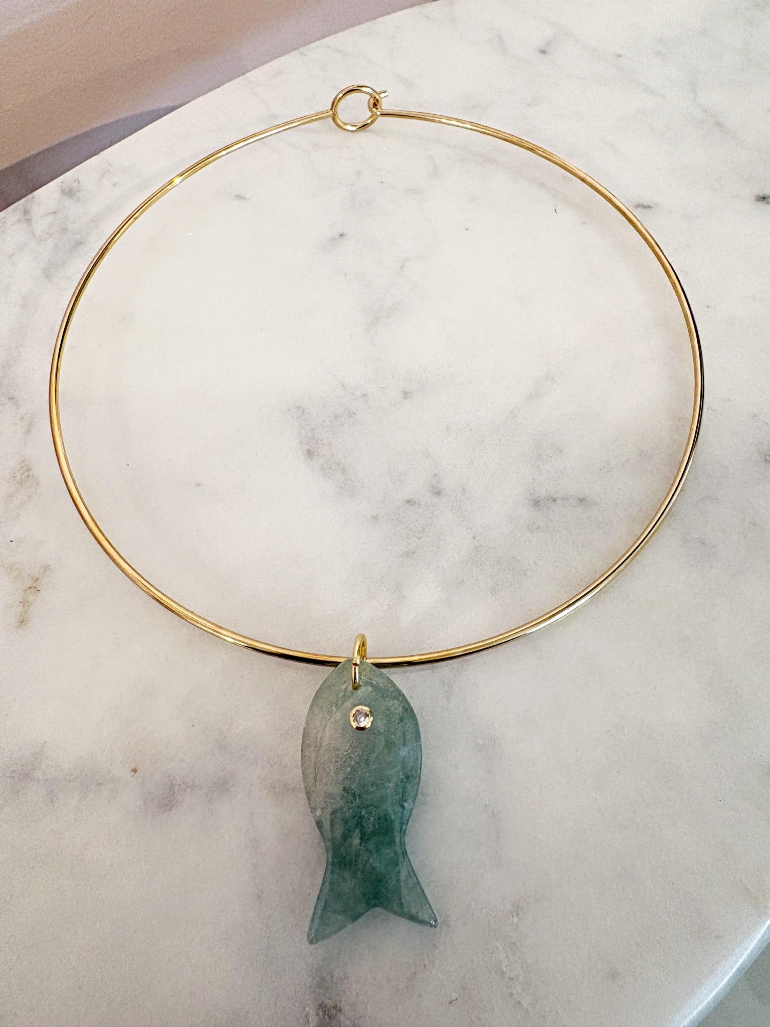 Fish Charm Collar {Fluorite}