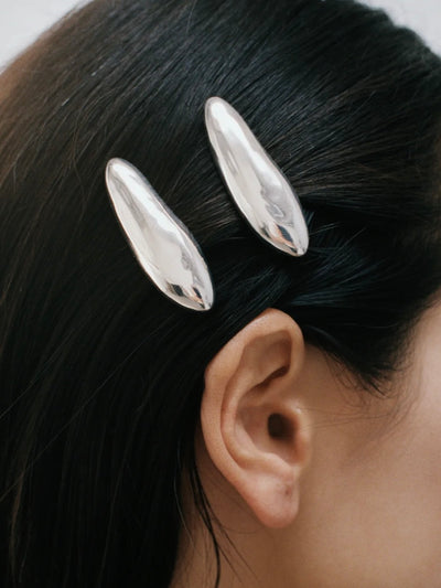 Bean Hair Clip {Silver}