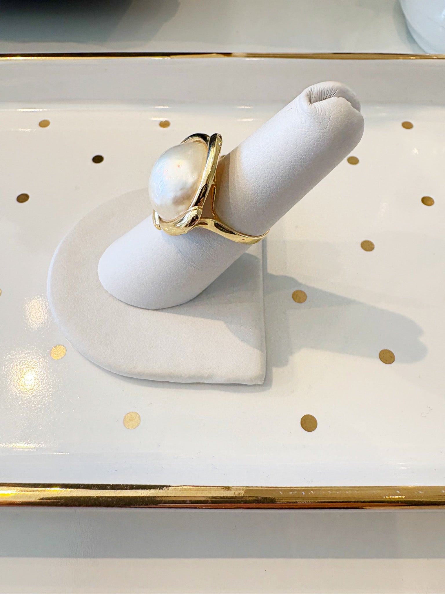 Mabé Pearl Cocktail Ring {14kt/Estate}