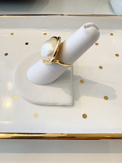 Mabé Pearl Cocktail Ring {14kt/Estate}