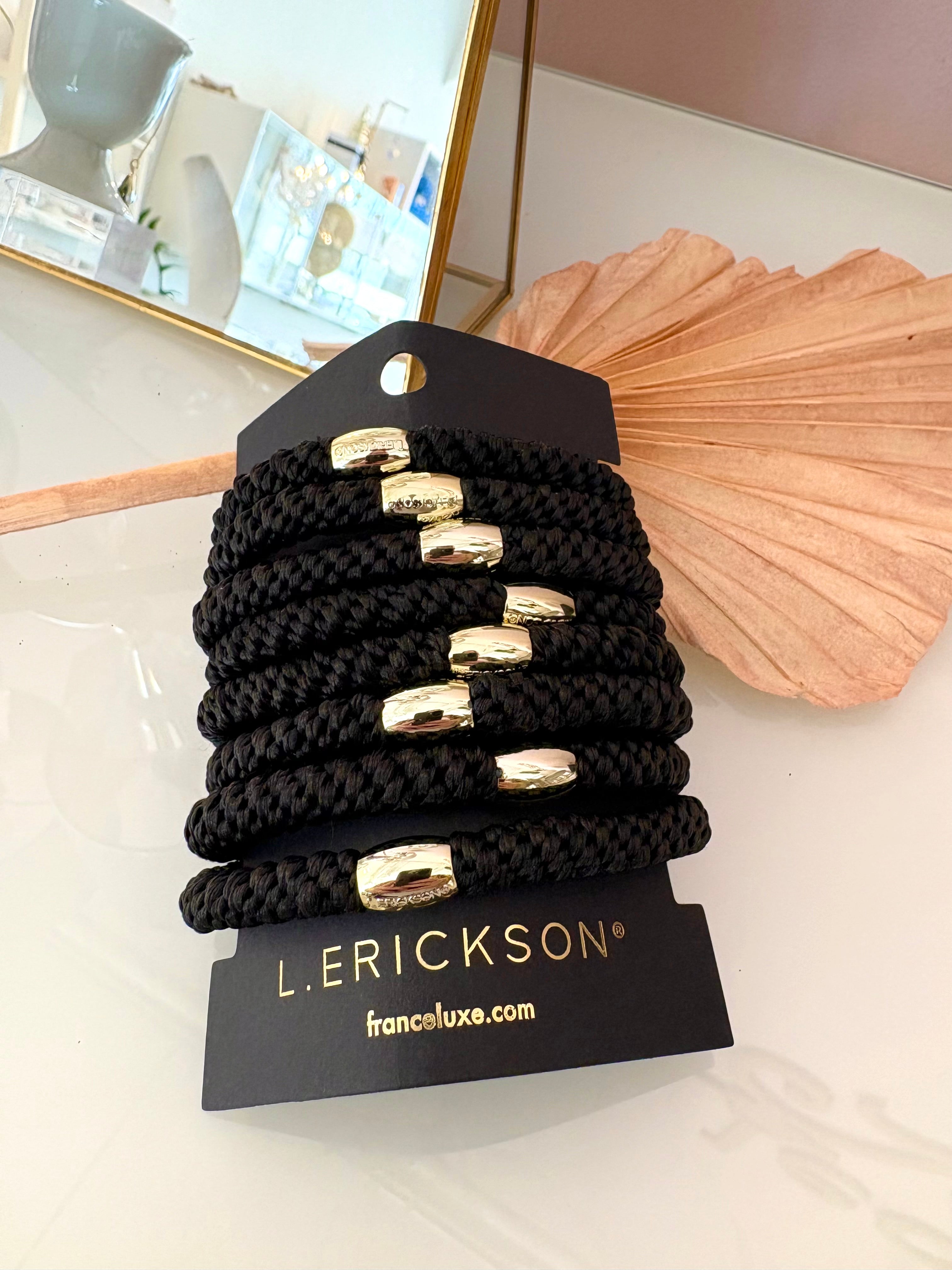 Grab & Go Ponytail Ties 8-Pack {Black/Gold}