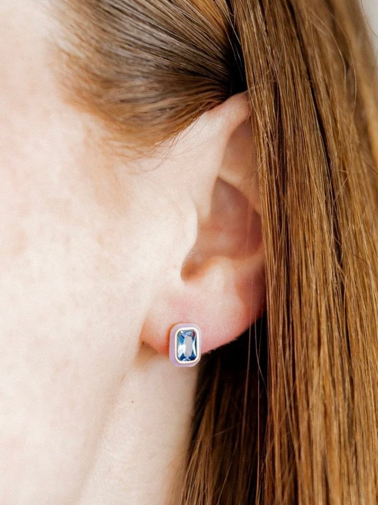 Whitney Enamel Screwback Earrings {Violet Bloom}