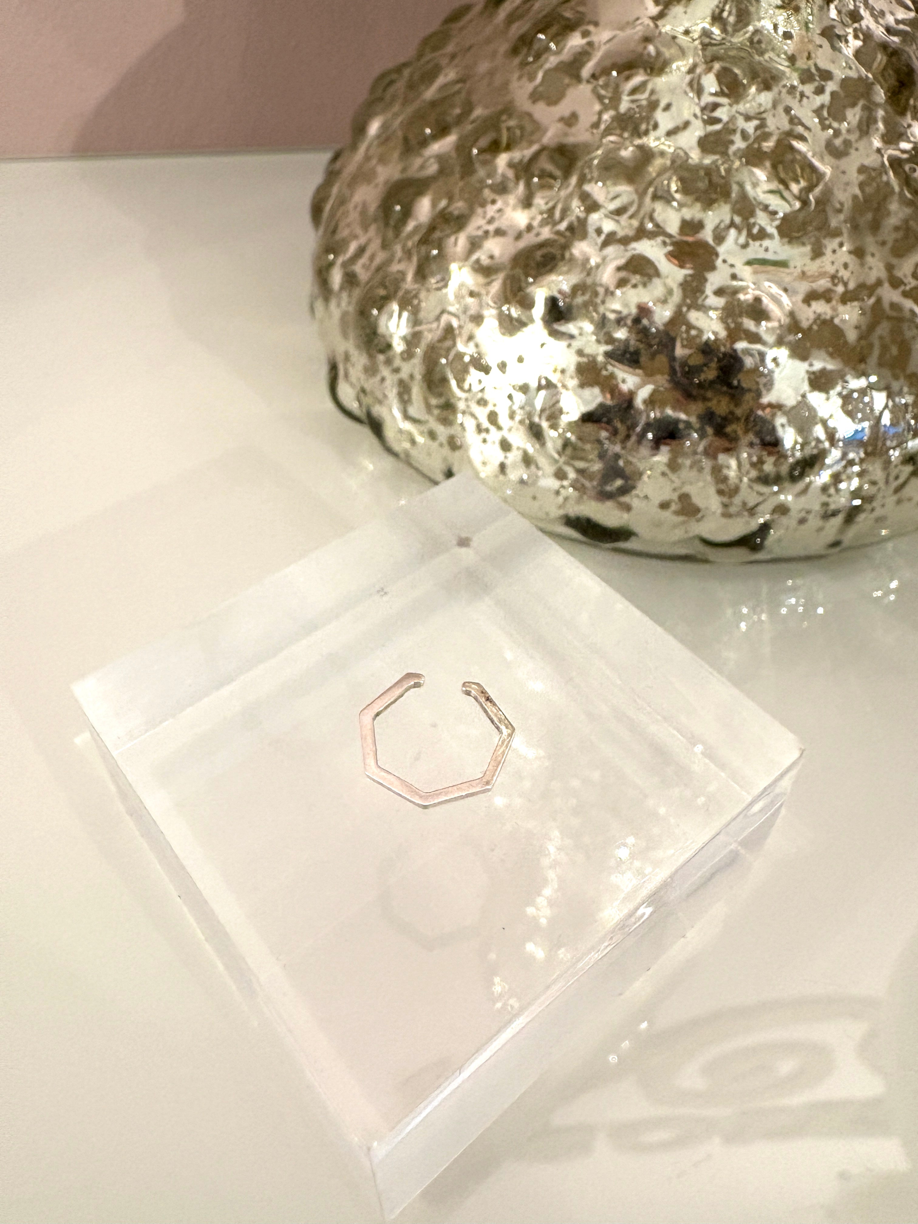 Hex Ear Cuff {Sterling}