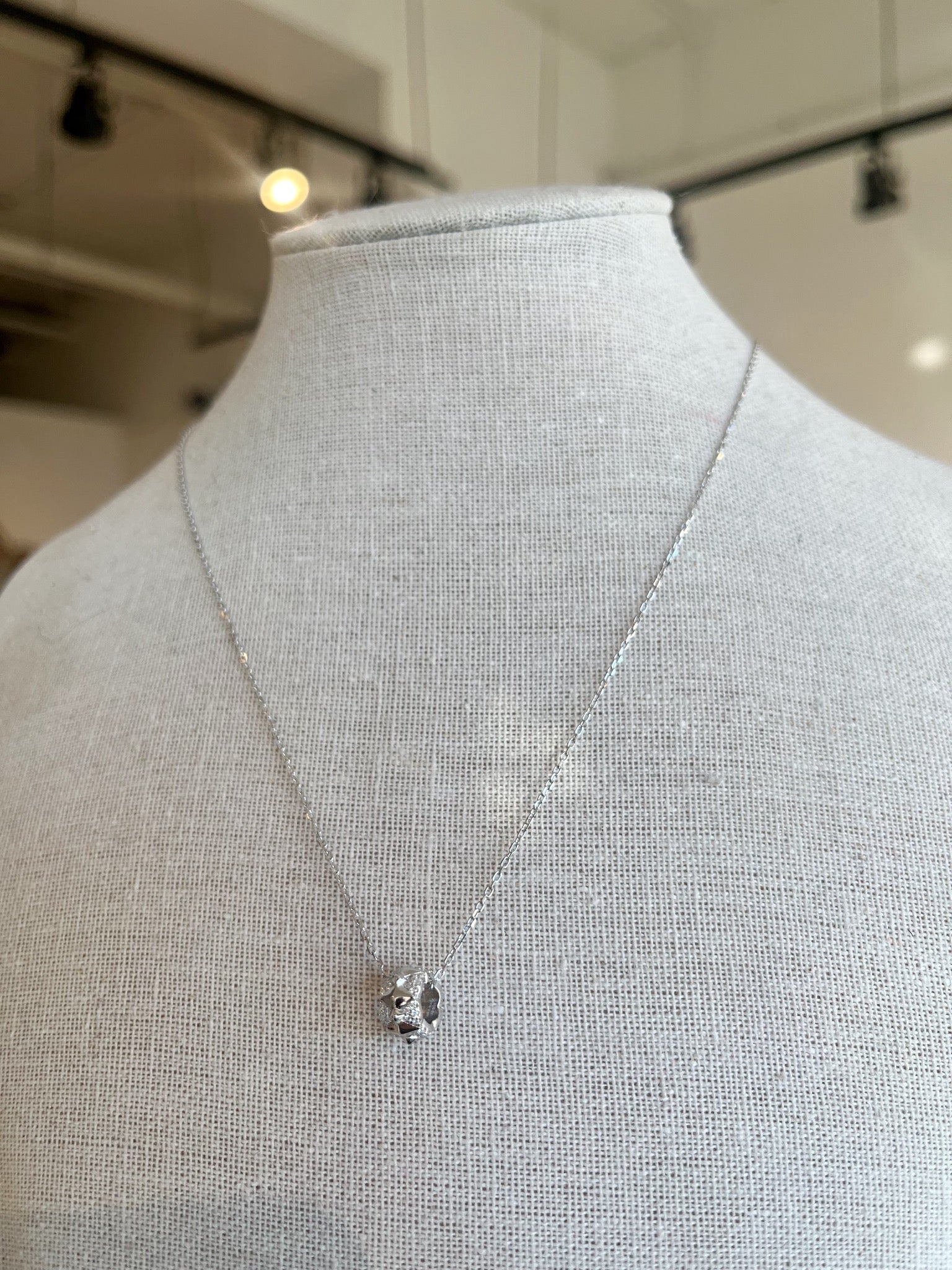 Geometric Sparkle Necklace {Silver}