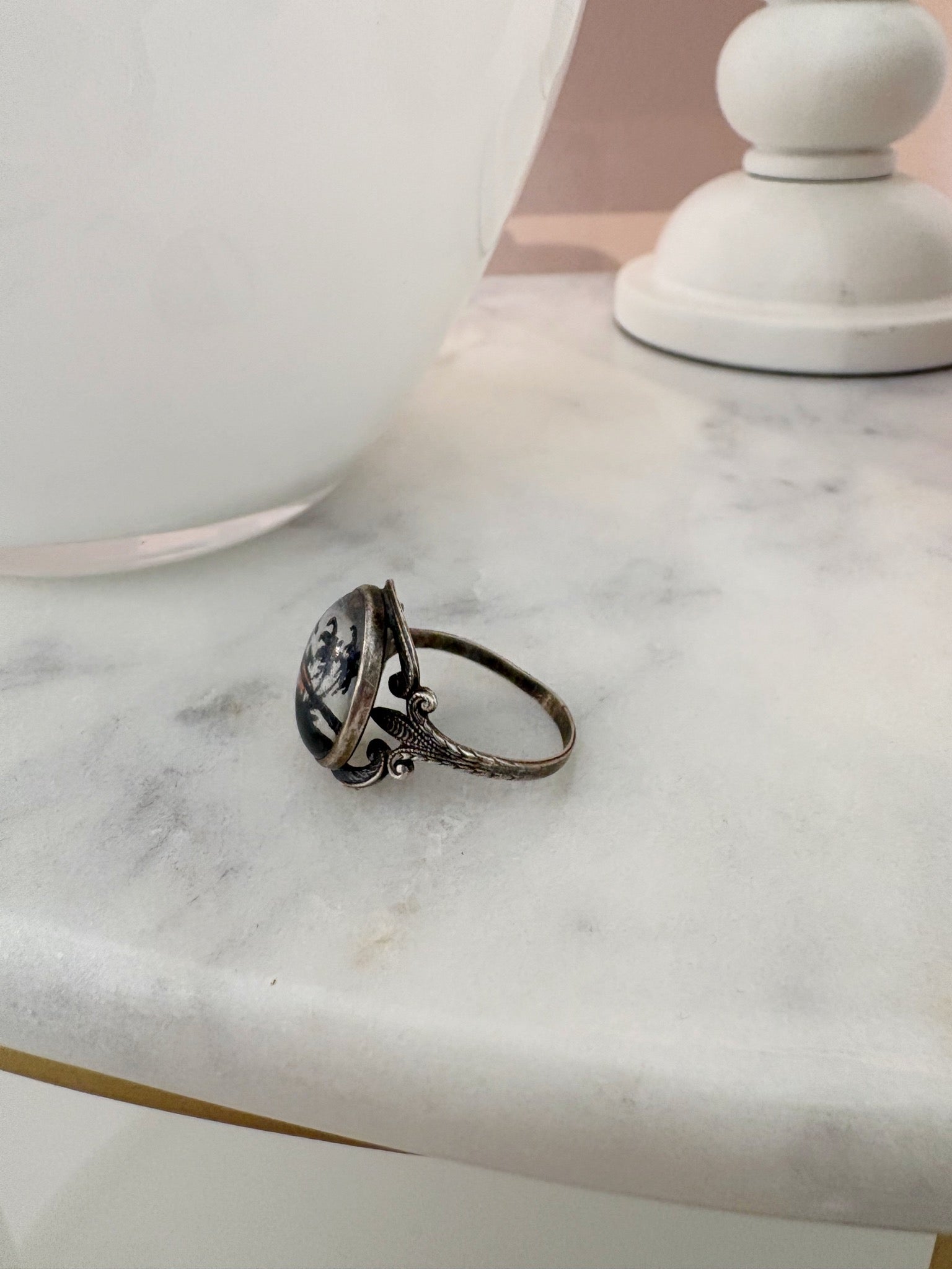Island Scene Ring {Estate/Silver}