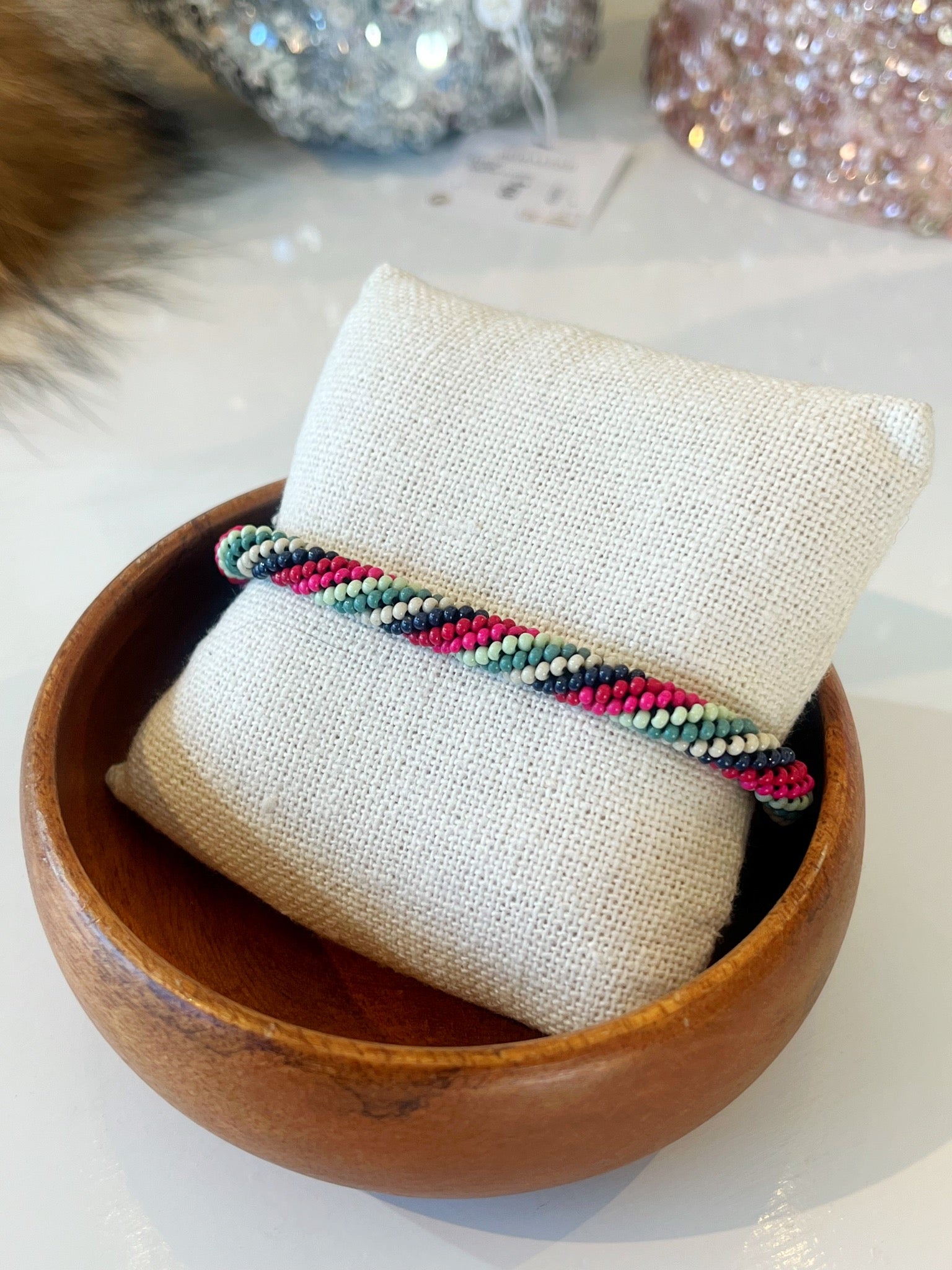 Diagonal Stripe Slide and Stack Bracelet {Multi}