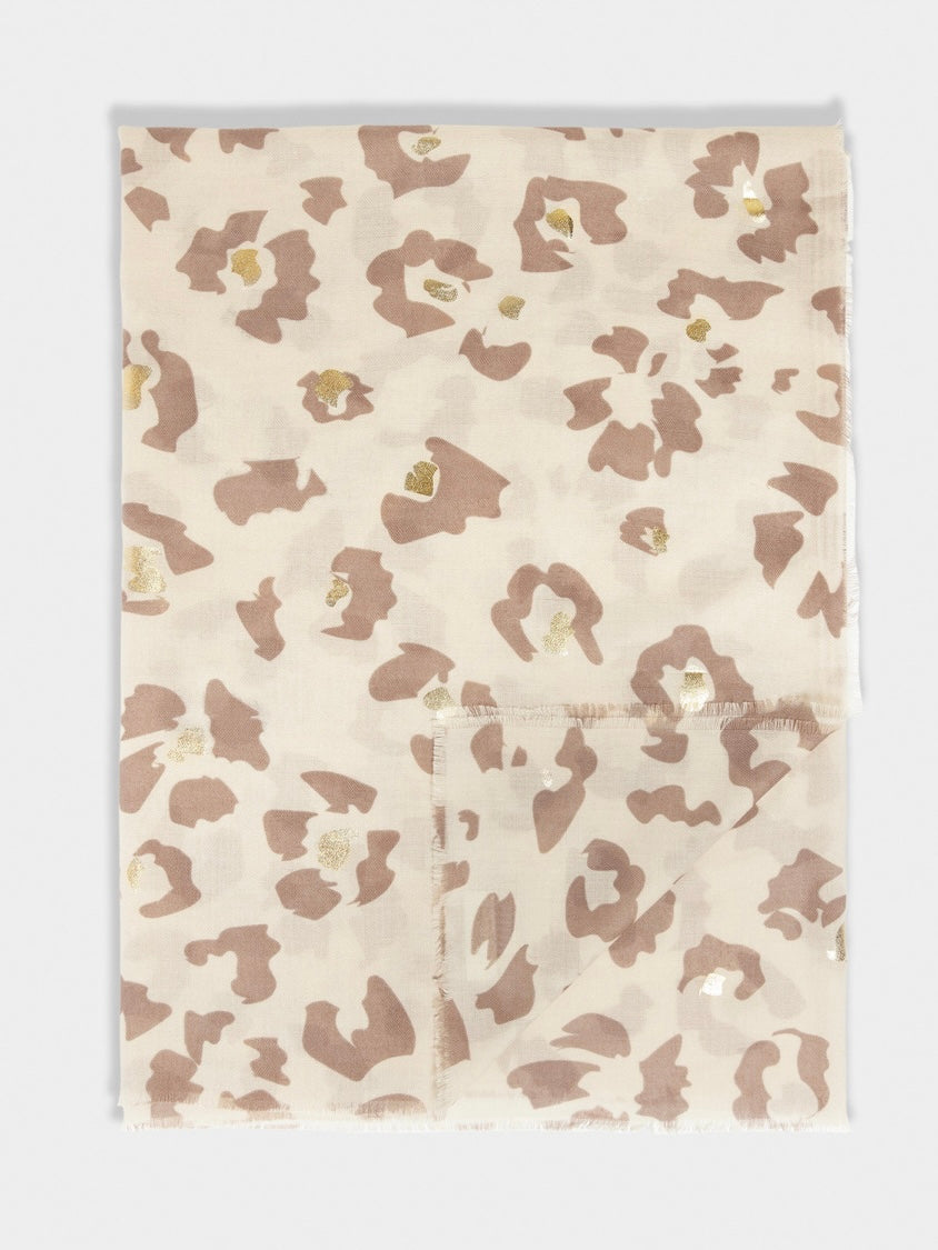 Abstract Flower Scarf {Light Taupe}