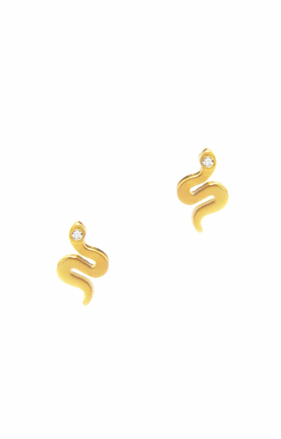 Simple Snake Post Earrings {Gold}