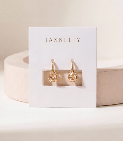 Mini Pear Drop Earrings {Gold/Champagne}
