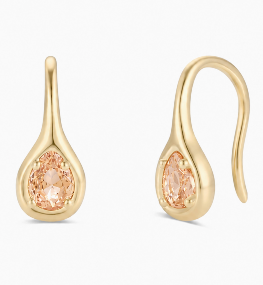 Mini Pear Drop Earrings {Gold/Champagne}