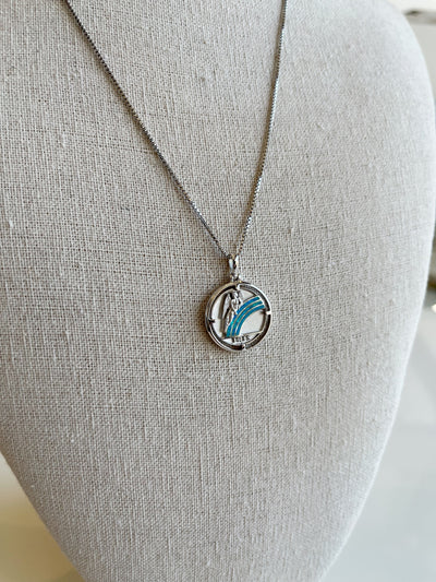 Iris Medallion Necklace {Silver}